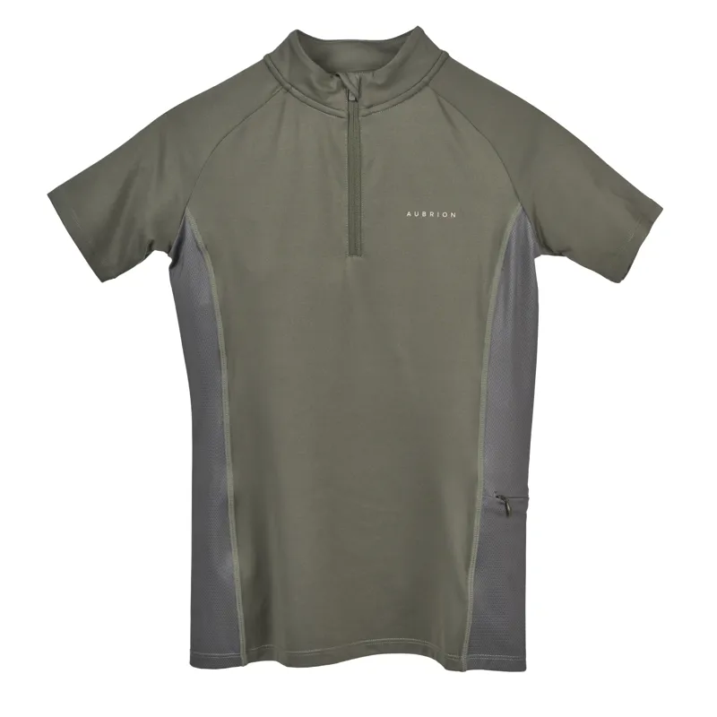Shires Aubrion Young Rider Revive Short Sleeve Base Layer - Olive